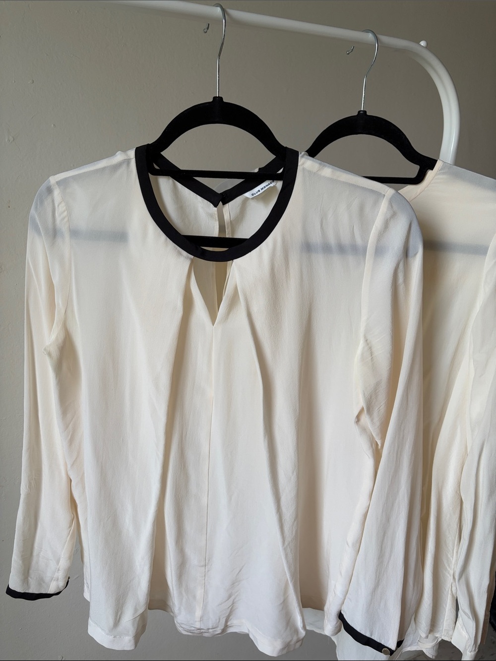 Two Club Monaco Ivory Blouse 100%Silk size S
